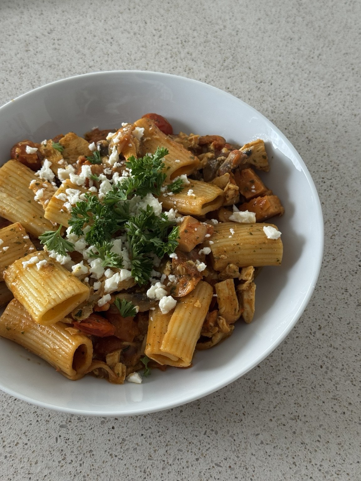 Chicken Feta Rigatoni