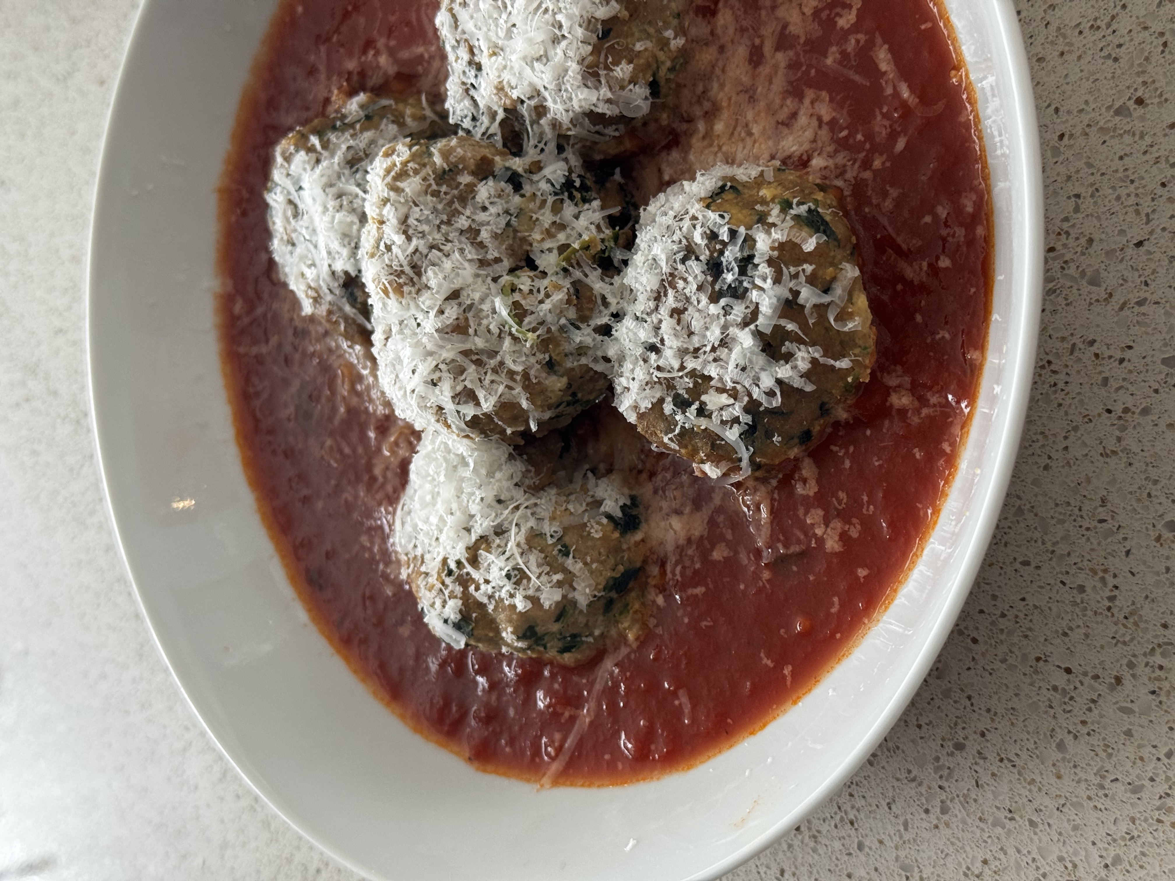 Tomato Sauce Spinach Meatballs