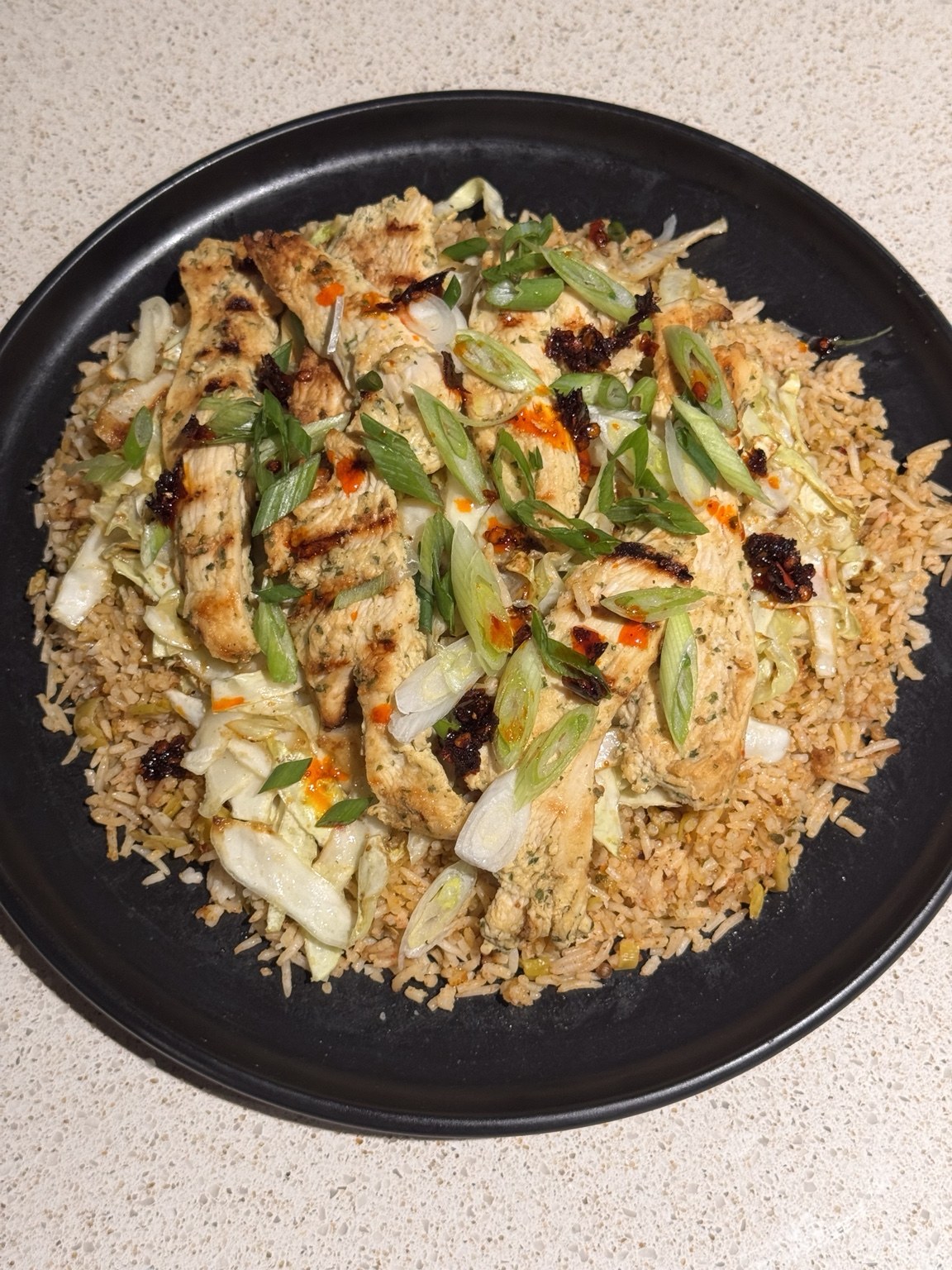 Chili Chicken Cabbage Rice