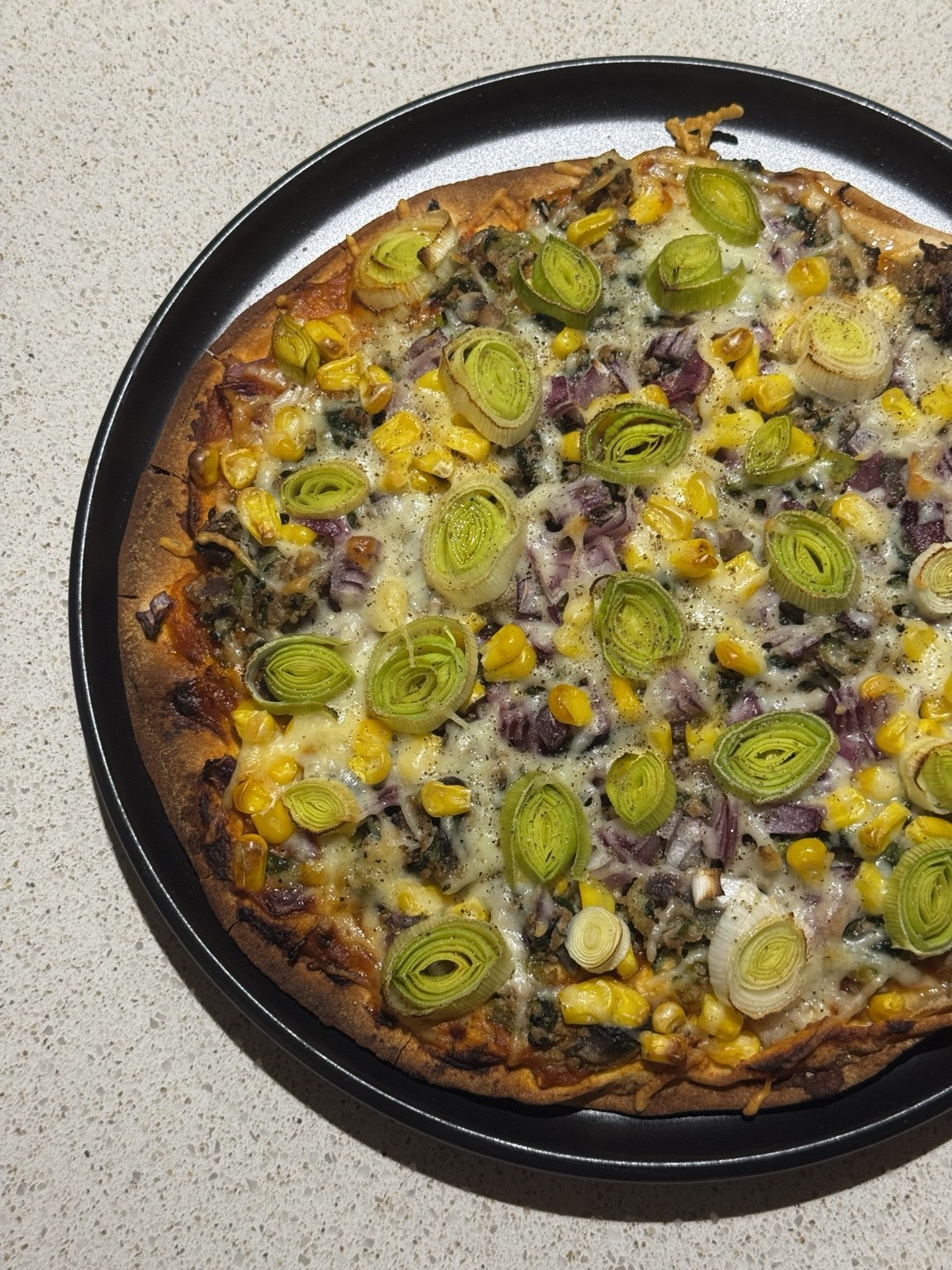Leek Corn Flatbread