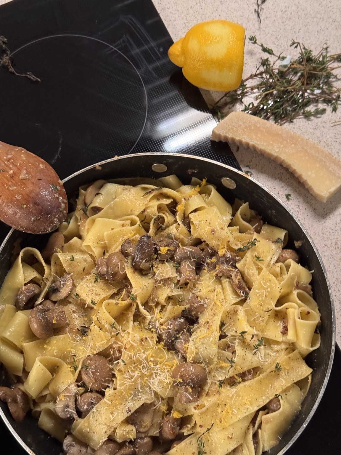 Mushroom Thyme Pappardelle