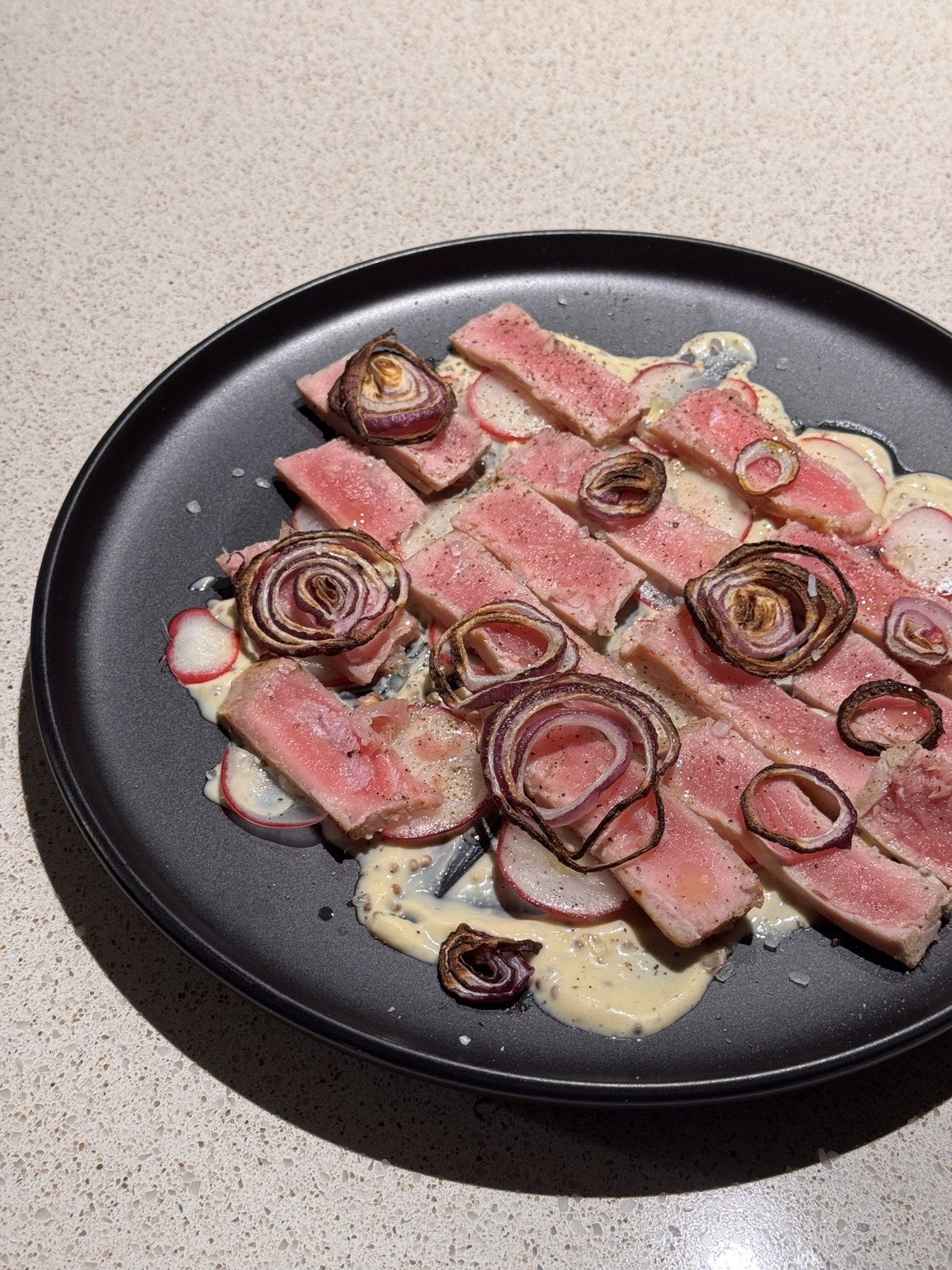 Seared Tuna with Radish & Mustard